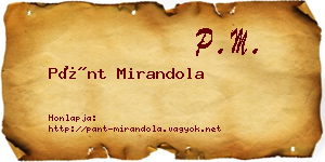Pánt Mirandola névjegykártya